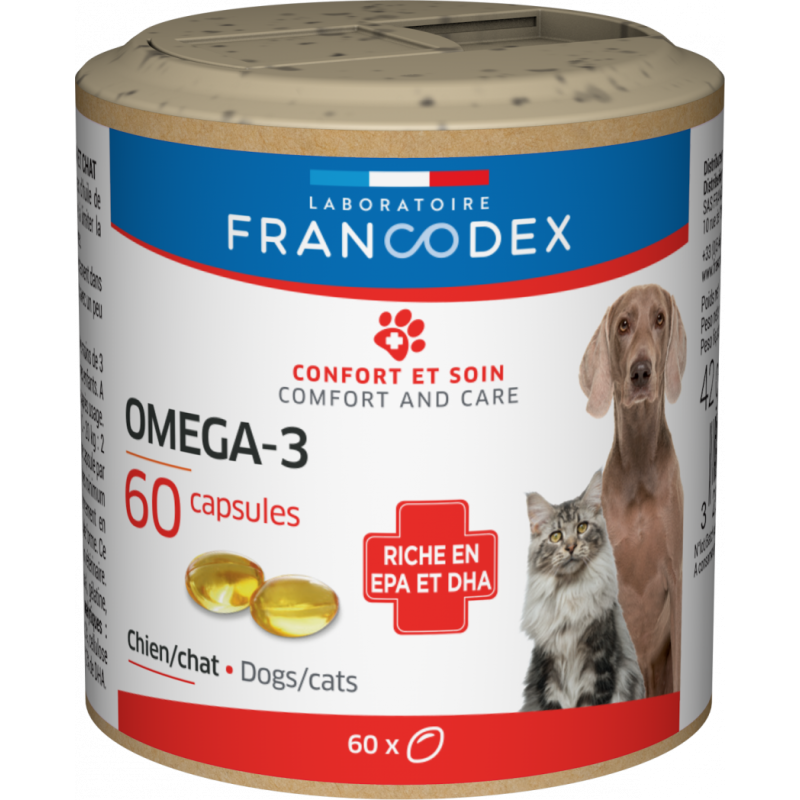 Francodex Capsule OMEGA 3 60 comprimés - Letraqueur.fr Francodex Capsule OMEGA 3 60 comprimés - Letraqueur.fr