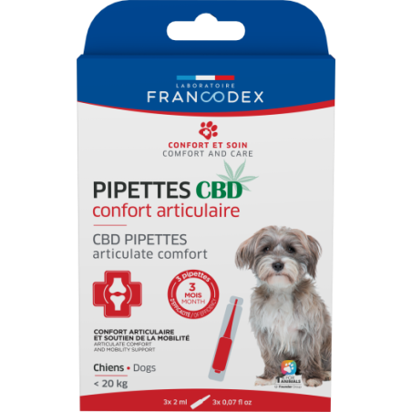 Pipettes CBD chiens - de 20kg Francodex - Letraqueur.fr