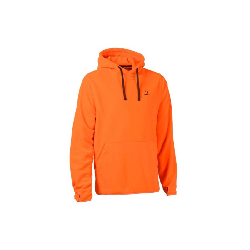 SWEATSHIRT PERCUSSION POLAIRE A CAPUCHE ORANGE