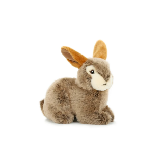 Peluche Lapin brun couché 20 cm