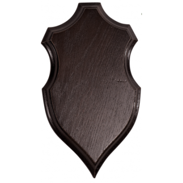Ecussons trophee chevreuil bois sombre,22x13cm