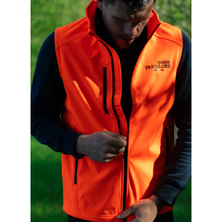 Softshell sans manche Chasse Tricolore Orange