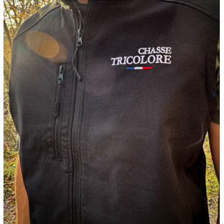 Softshell sans manche Chasse Tricolore Noire