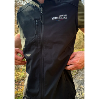 Softshell sans manche Chasse Tricolore Noire