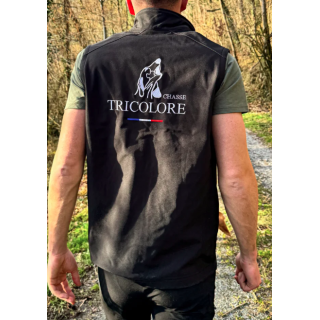 Softshell sans manche Chasse Tricolore Noire