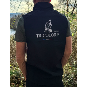 Softshell sans manche Chasse Tricolore Noire