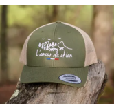 Casquette kaki chasse tricolore amour du chien
