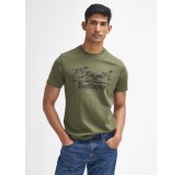 Tee-Shirt Field Dog Graphic Olive Barbour