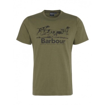 Tee-Shirt Field Dog Graphic Olive Barbour