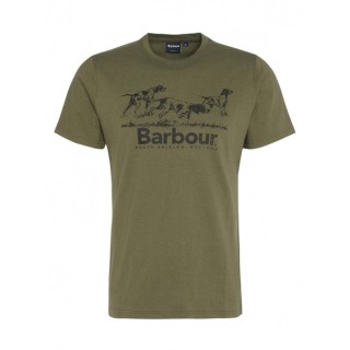 Tee-Shirt Field Dog Graphic Olive Barbour