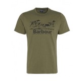Tee-Shirt Field Dog Graphic Olive Barbour