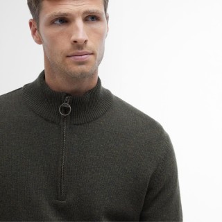 Sweat Holden Half Zip Knitted Jumper Olive Barbour