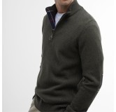 Sweat Holden Half Zip Knitted Jumper Olive Barbour