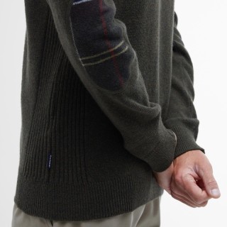 Sweat Holden Half Zip Knitted Jumper Olive Barbour