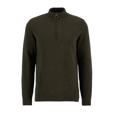 Sweat Holden Half Zip Knitted Jumper Olive Barbour