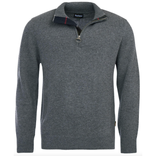 Sweat Holden Half Zip Knitted Jumper Grey Barbour