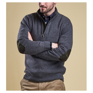 Sweat Holden Half Zip Knitted Jumper Grey Barbour