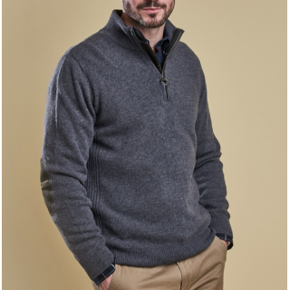Sweat Holden Half Zip Knitted Jumper Grey Barbour