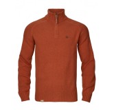 Pull HARKILA Vincent Merino Demi-zippé Bombay Brown 