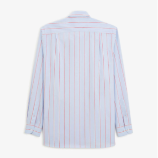 Chemise Serge Blanco manches longues rayée en coton oxford bleu ciel