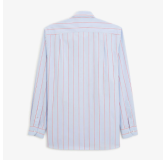 Chemise Serge Blanco manches longues rayée en coton oxford bleu ciel