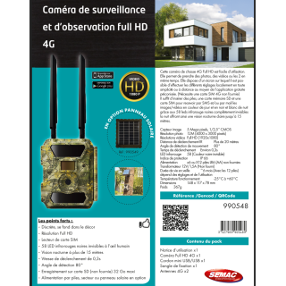CAMERA SEMAC EXTERIEURE HD SPECIAL CHASSE 4G