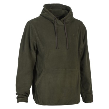 SWEATSHIRT POLAIRE A CAPUCHE PERCUSSION MARRON