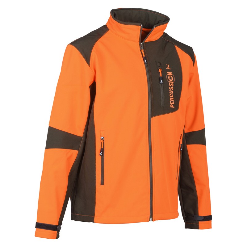 Blouson Percussion SOFTSHELL kaki/orange