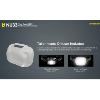 LAMPE FRONTALE Nitecore NU33 NOIR - 700 LUMENS