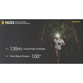 LAMPE FRONTALE Nitecore NU33 NOIR - 700 LUMENS