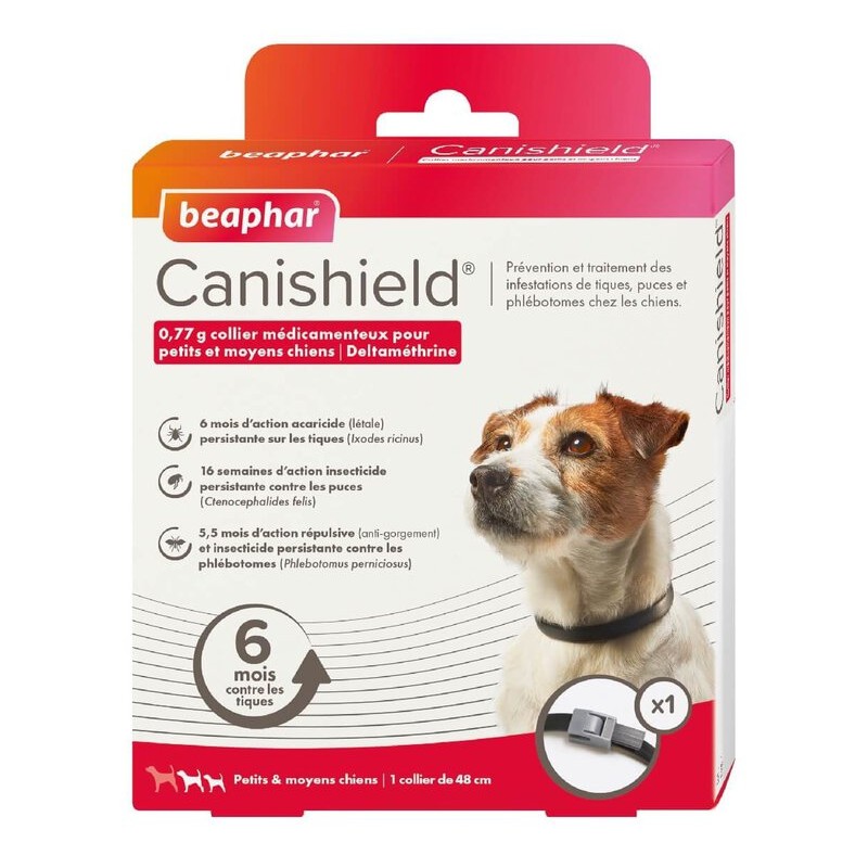 BEAPHAR Collier CANISHIELD PETITS ET MOYENS CHIENS 48 CM