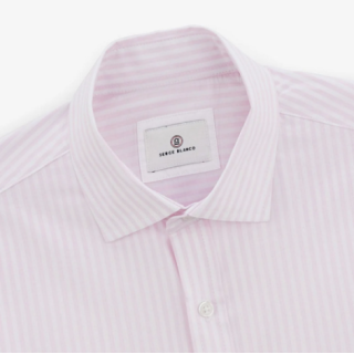 Chemise manches longues à rayures serge blanco rose lilas