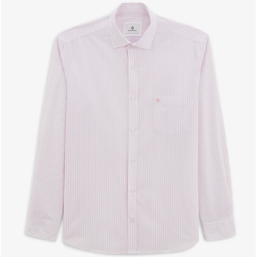 Chemise manches longues à rayures serge blanco rose lilas