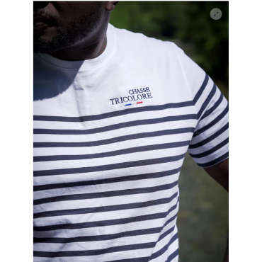 T-Shirt MARINIERE BLEU CHASSE TRICOLORE