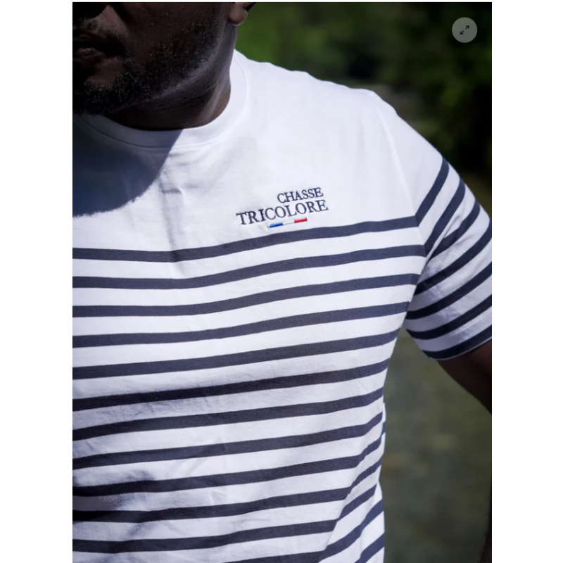 T-Shirt MARINIERE BLEU CHASSE TRICOLORE