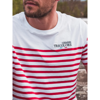 T-shirt MARINIERE ROUGE CHASSE TRICOLORE