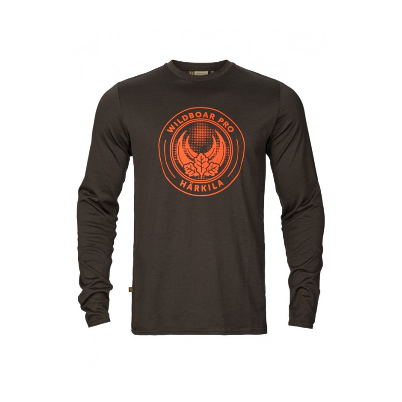 T-Shirt Harkila Game Shadow Brown Wildboar LS